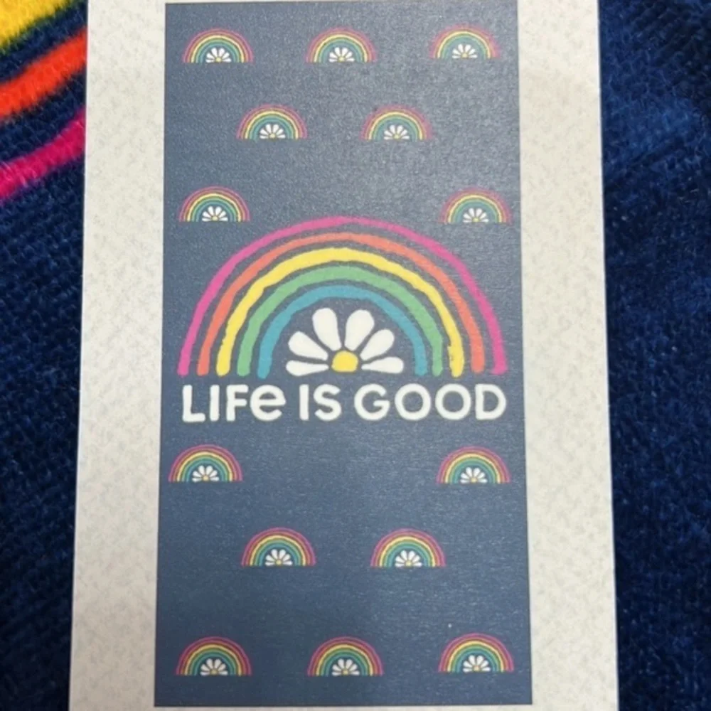 Life is Good -‘Rainbows’ Beach Towel. 36” x 68”. NWT. Firm! Last one!